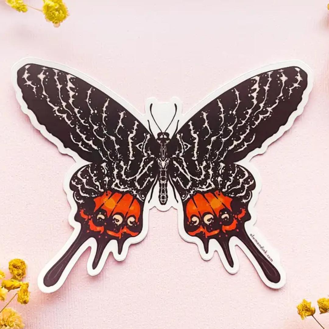 Bhutan Glory Butterfly Sticker - Clear Vinyl