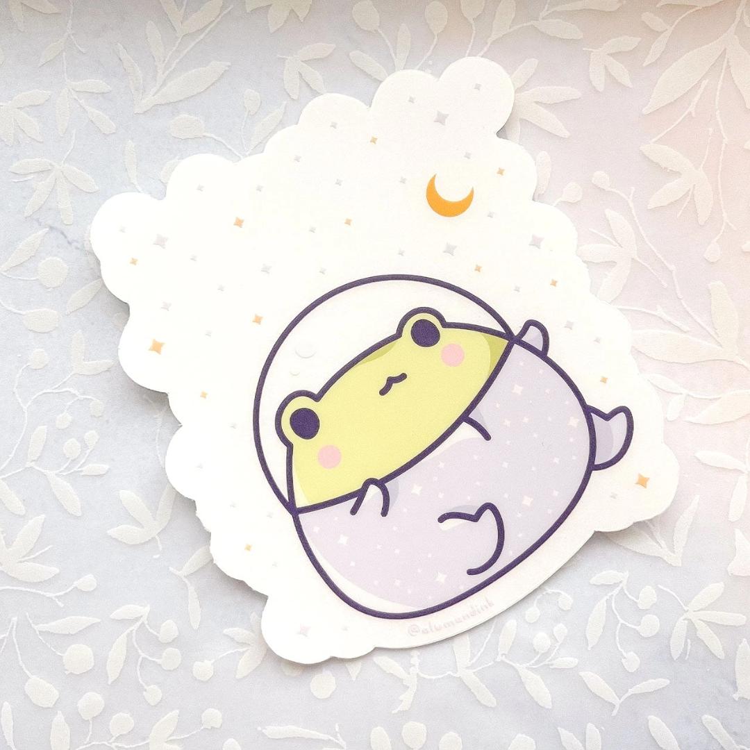 Gogo the Frog in Space Sticker - Clear Vinyl