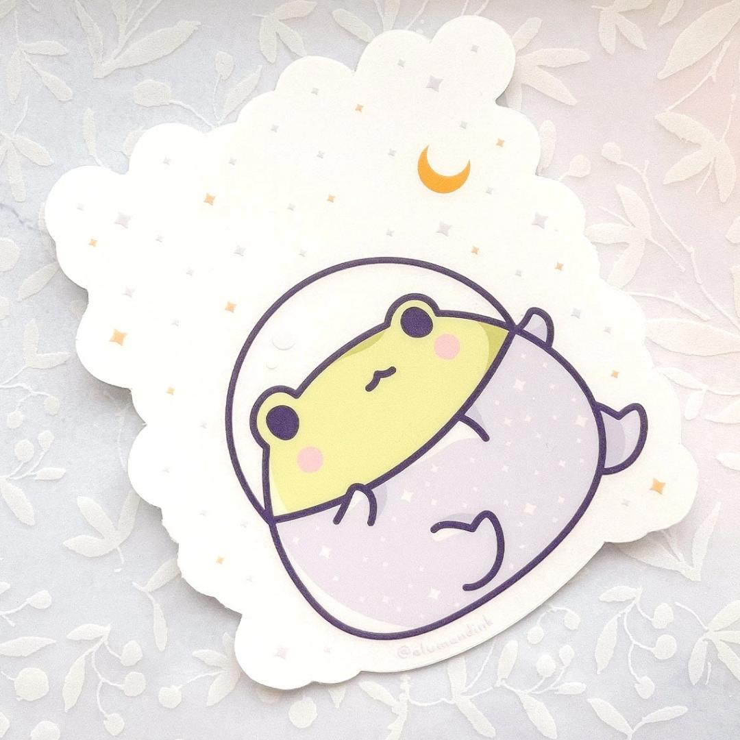 Gogo the Frog in Space Sticker - Clear Vinyl