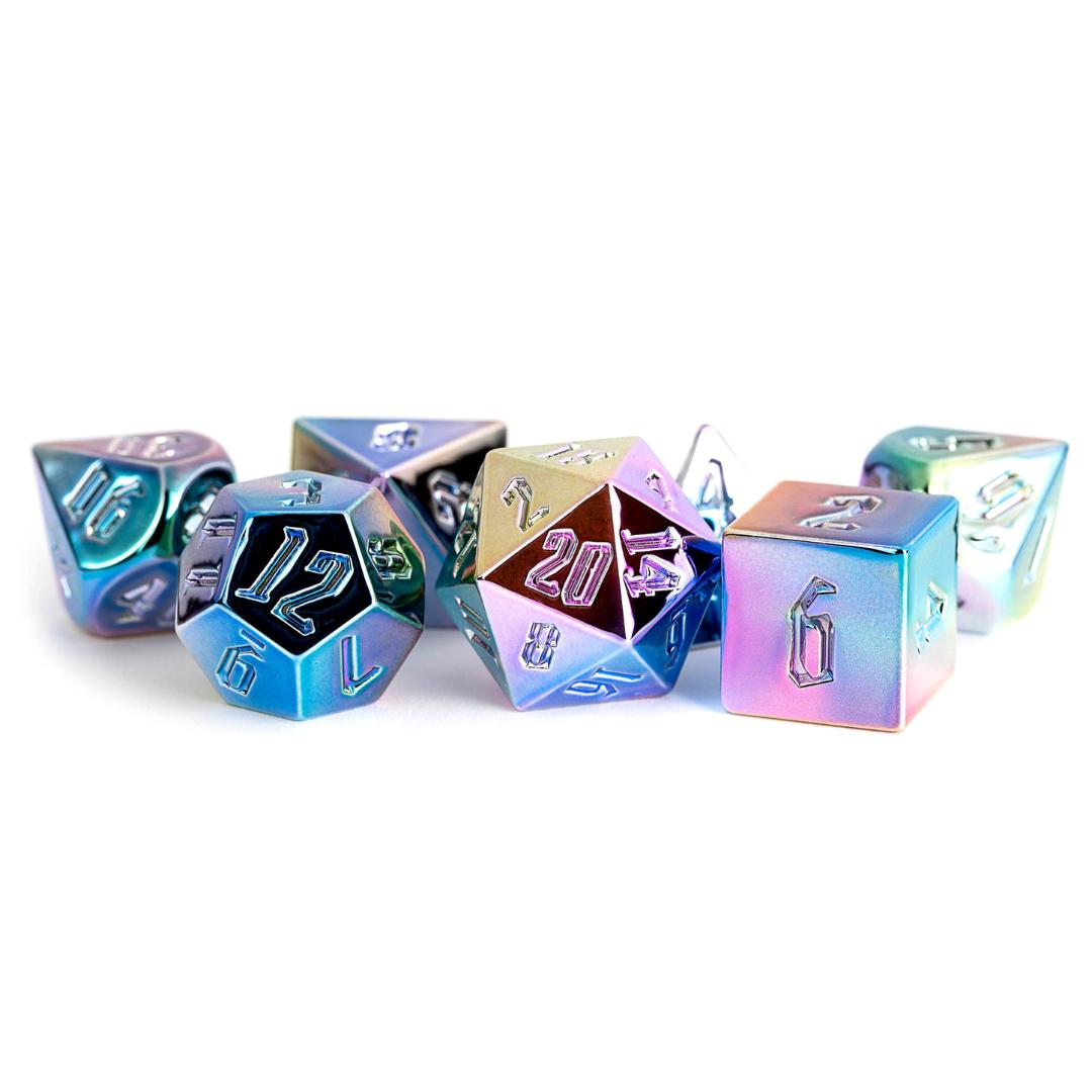 Dice Set - Rainbow Aegis - 7 Acrylic Aluminum-Plated Dice