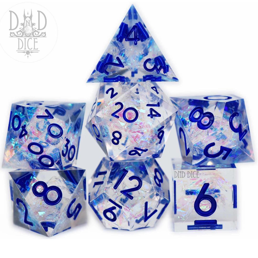 Dice Set - Time Shatter - Handmade - 7 Resin Dice