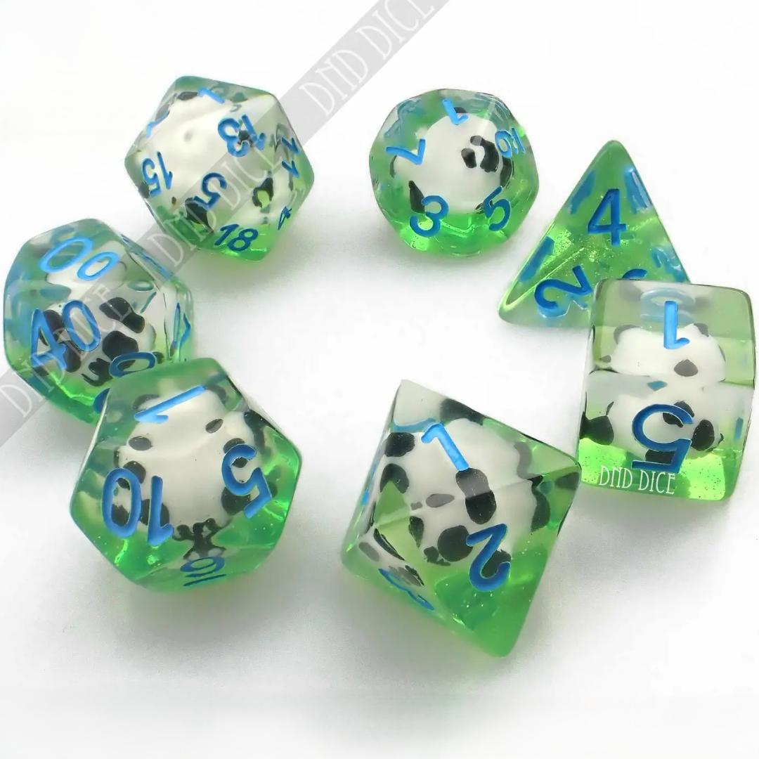 Dice Set - Pandamonium - Pandas - 7 Resin Dice - Dungeons and Dragons
