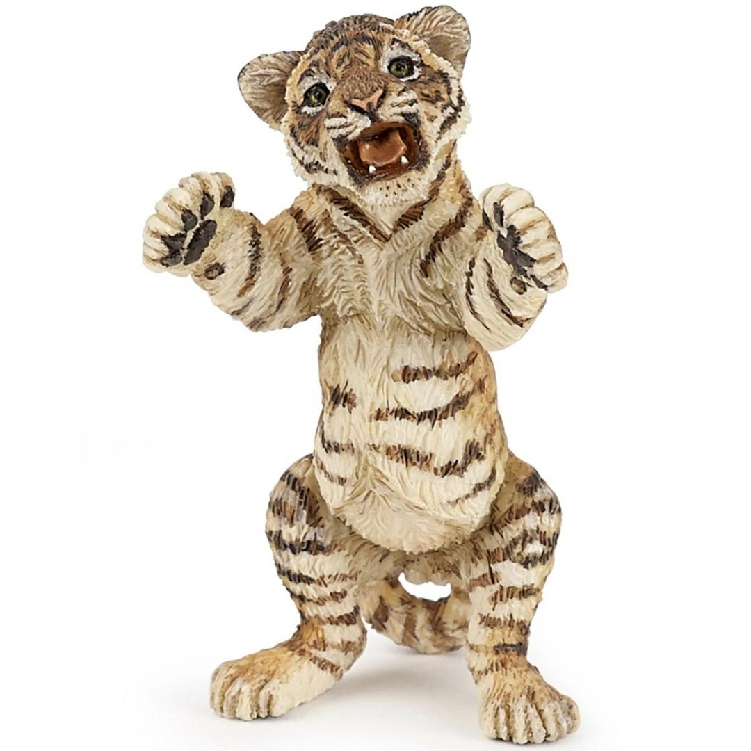 Standing Tiger Cub Figure - Wild Animal Toy - Hand Painted - Collectible - Papo 50269