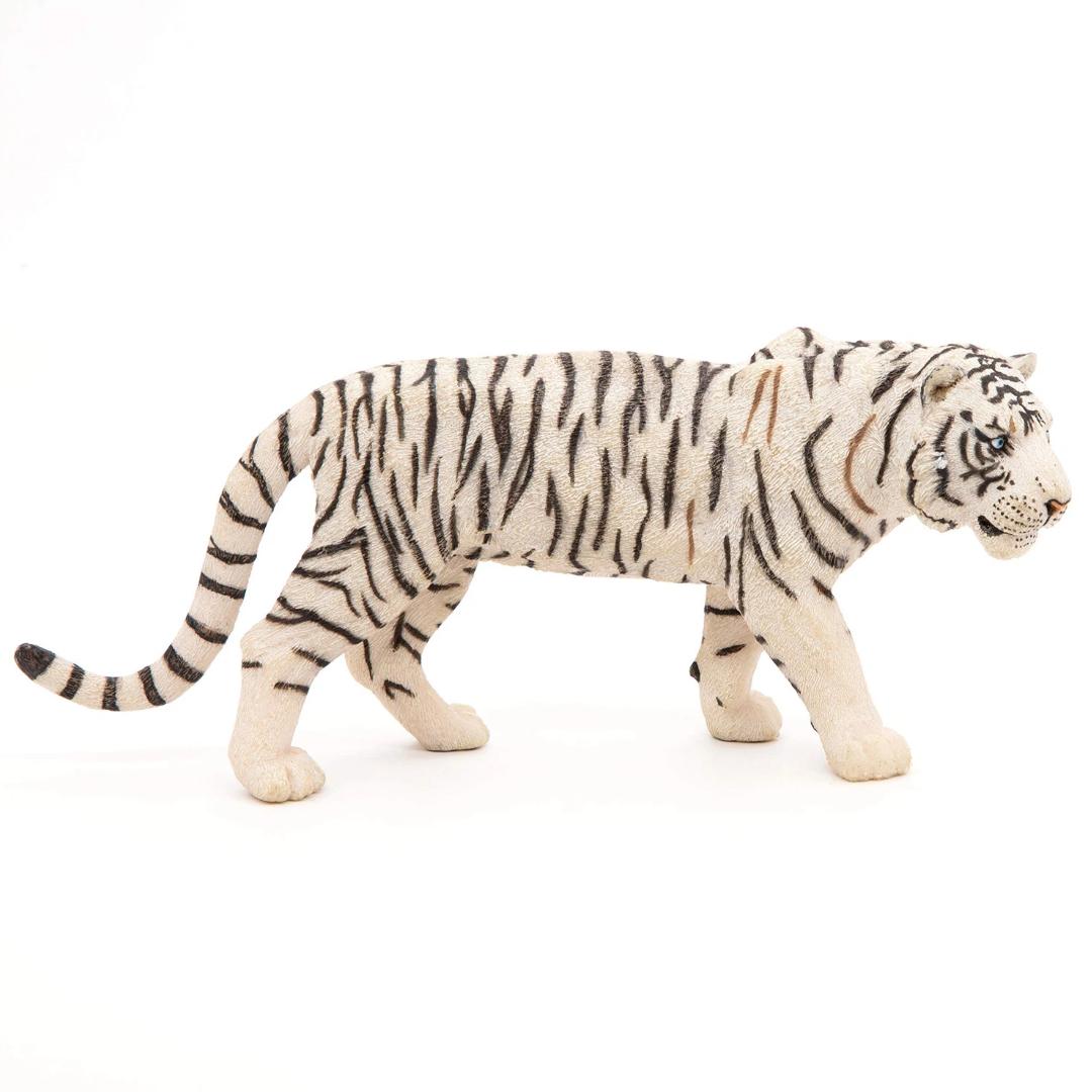 White Tiger Figure - Animal Toy - Hand Painted - Collectible - Papo 50045