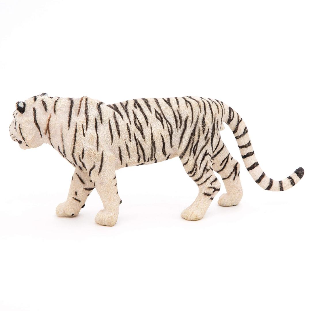 White Tiger Figure - Animal Toy - Hand Painted - Collectible - Papo 50045
