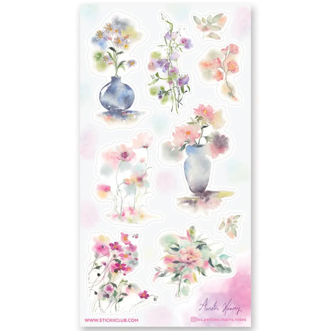 Pretty Pastel Florals - Sticker Sheet - Flowers