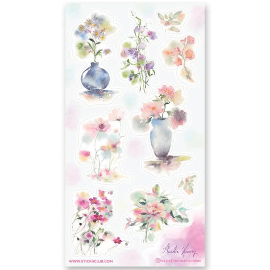 Pretty Pastel Florals - Sticker Sheet - Flowers