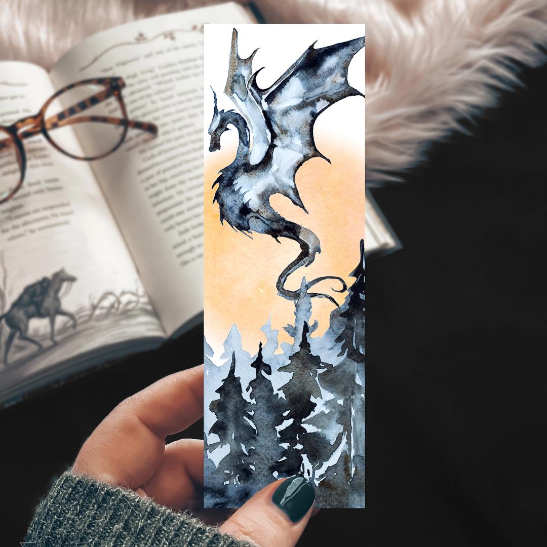 Rising Dragon Bookmark - Cardstock - Fantasy