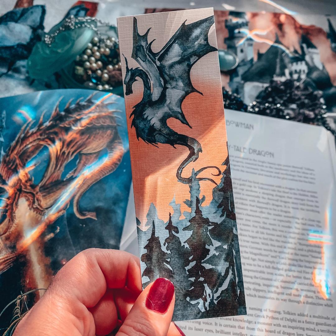 Rising Dragon Bookmark - Cardstock - Fantasy