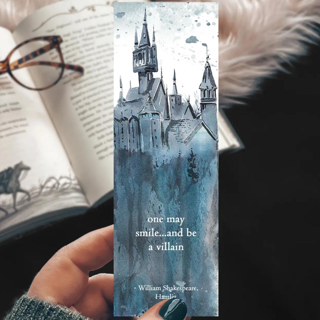 Shakespeare Villian Quote Bookmark from Hamlet - Castle - Cardstock