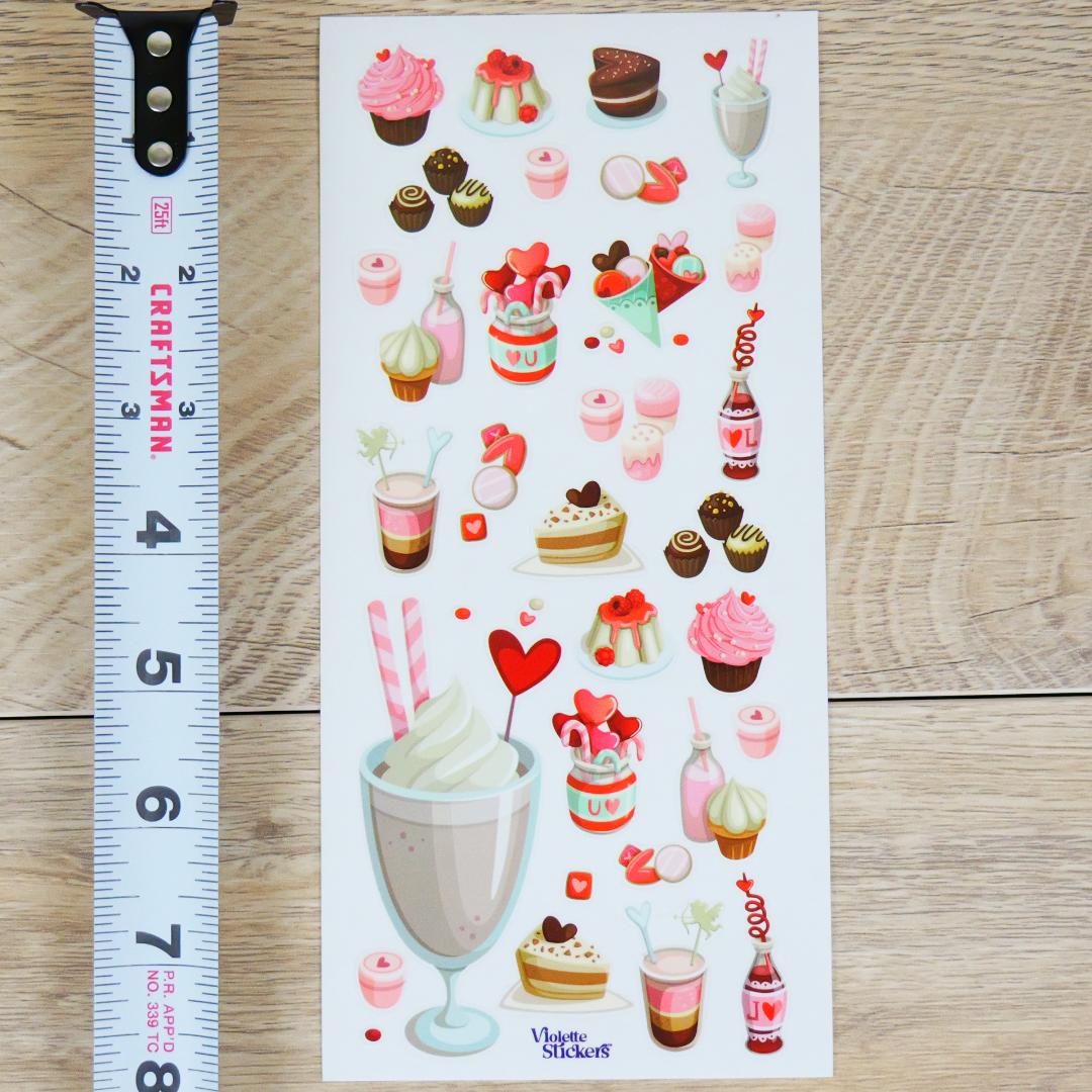 Mini Soda Shop Stickers - 1 Sticker Sheet for Stationary, Scrapbooking, & More