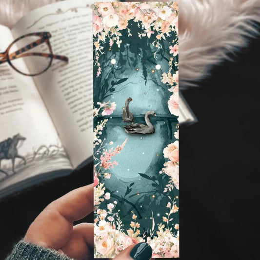 Enchanted Forest Swan Lake Bookmark - Cardstock
