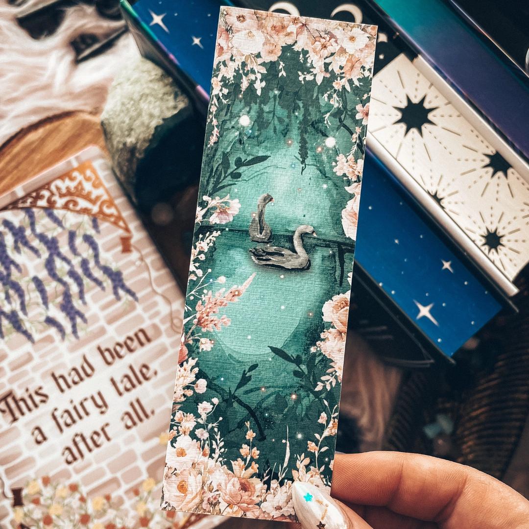 Enchanted Forest Swan Lake Bookmark - Cardstock
