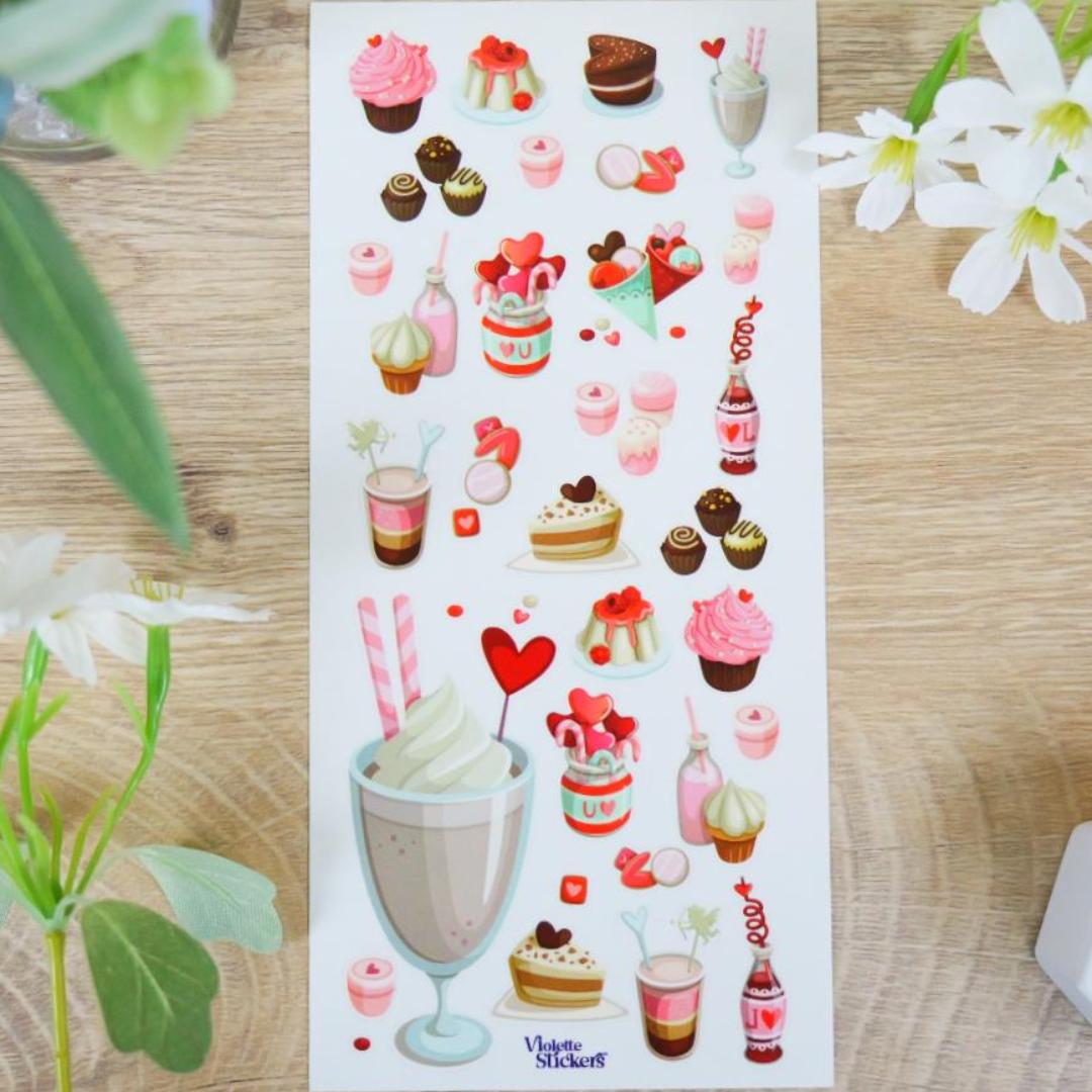 Mini Soda Shop Stickers - 1 Sticker Sheet for Stationary, Scrapbooking, & More