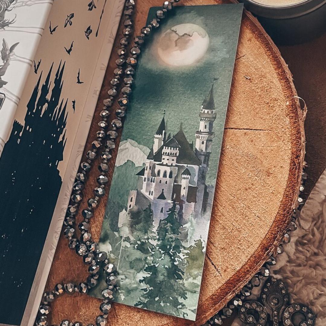 Fantasy Forest Castle Watercolor Bookmark - Cardstock