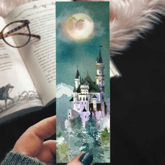 Fantasy Forest Castle Watercolor Bookmark - Cardstock