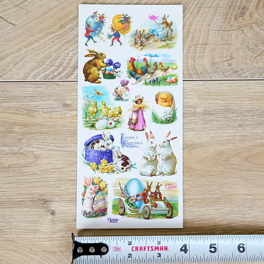 Victorian Easter Stickers - 1 Sticker Sheet for Stationary, Scrapbooking, & More