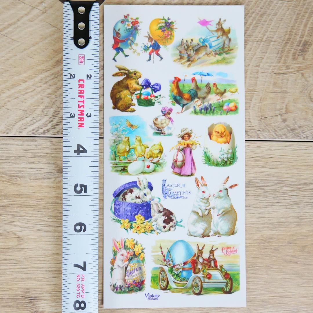 Victorian Easter Stickers - 1 Sticker Sheet for Stationary, Scrapbooking, & More