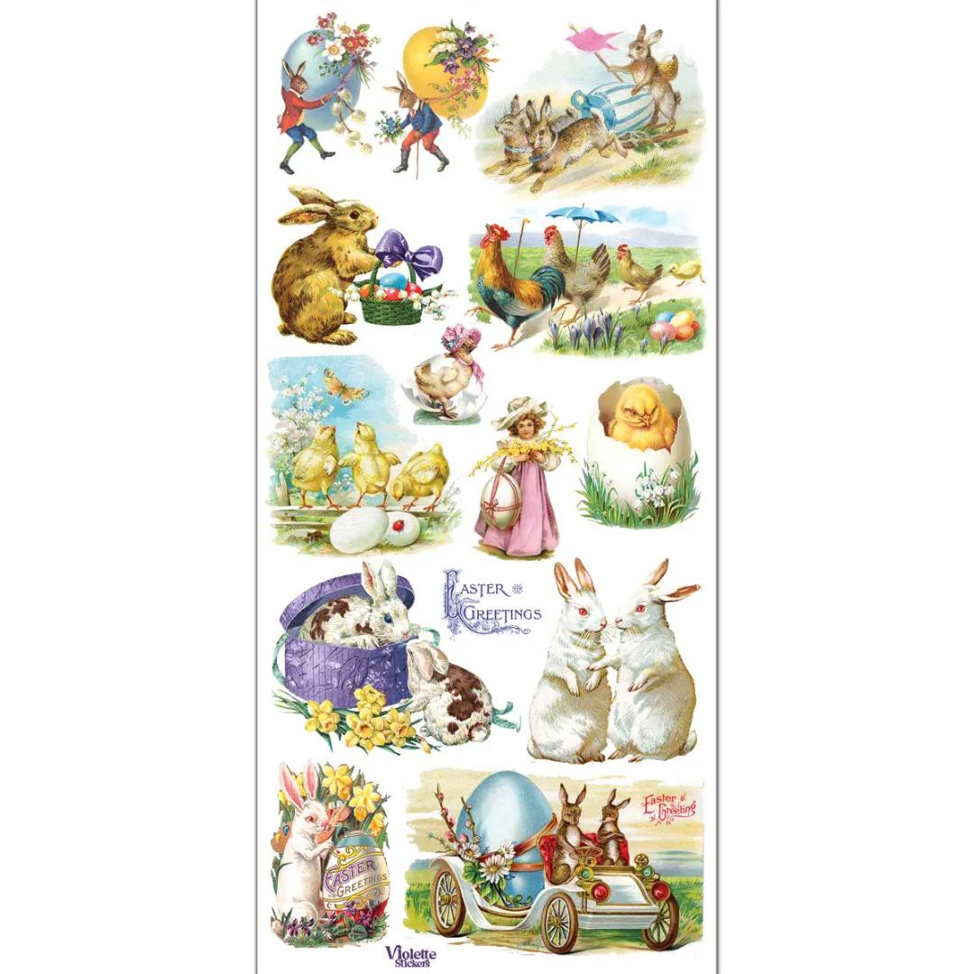 Victorian Easter Stickers - 1 Sticker Sheet for Stationary, Scrapbooking, & More