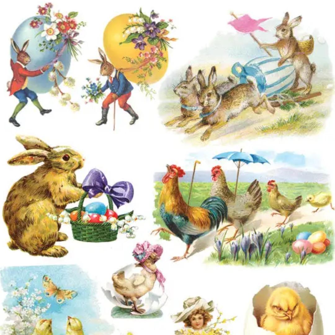 Victorian Easter Stickers - 1 Sticker Sheet for Stationary, Scrapbooking, & More