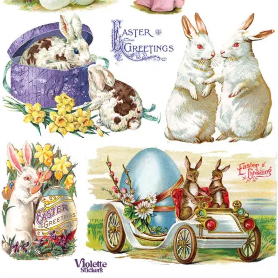 Victorian Easter Stickers - 1 Sticker Sheet for Stationary, Scrapbooking, & More