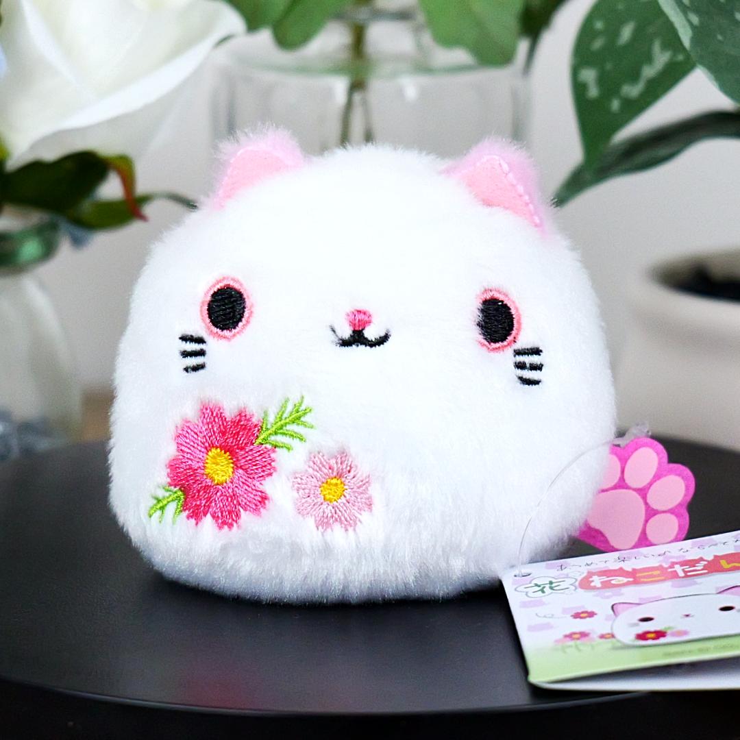 Neko Dango Beanbag Cat Plush - Cosmos Flowers