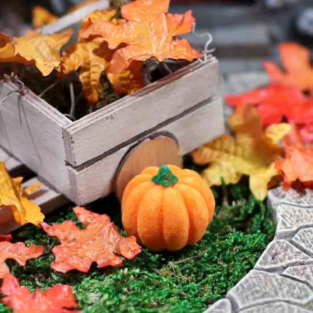 1" Flocked Miniatures - Set of 4 - Halloween & Fall Crafts