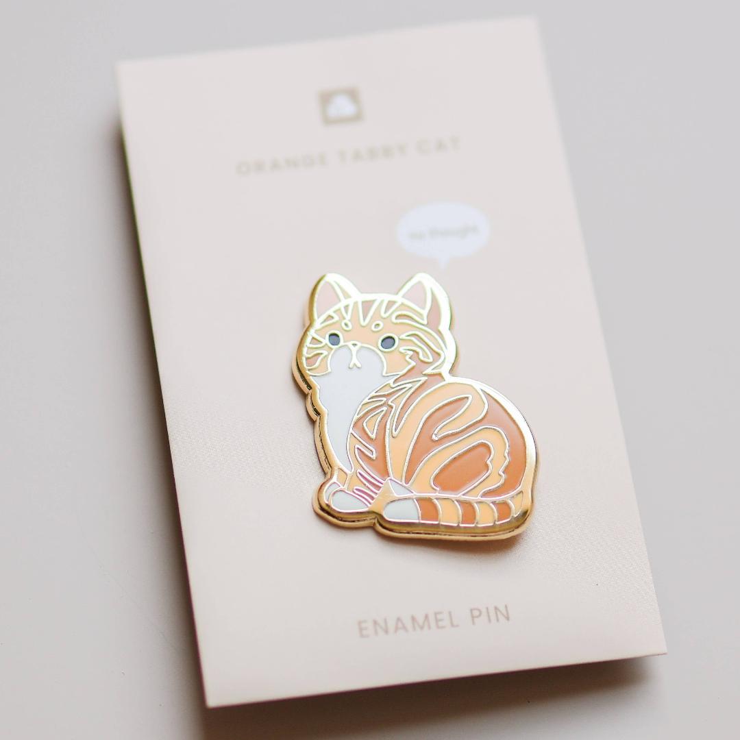 Orange Tabby Cat Enamel Pin - NEW Jewelry for Cat Lovers