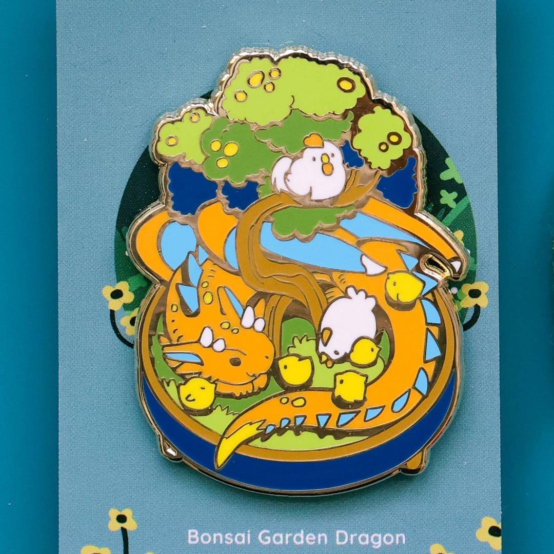 Dragon Enamel Pin - Bonsai Garden - Mythical Creature