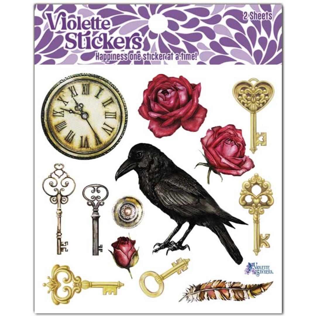 Raven and Gold Key Stickers - New in Packaging - Stationary