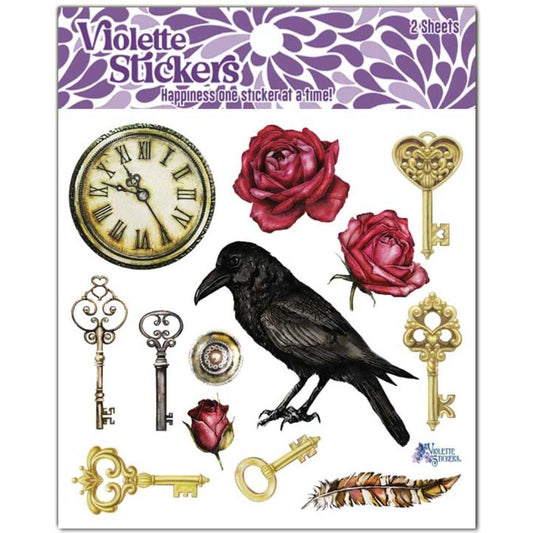 Raven and Gold Key Stickers - New in Packaging - Stationary