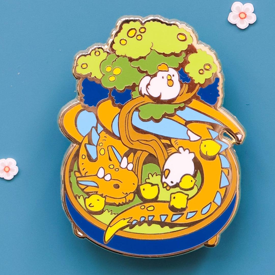 Dragon Enamel Pin - Bonsai Garden - Mythical Creature