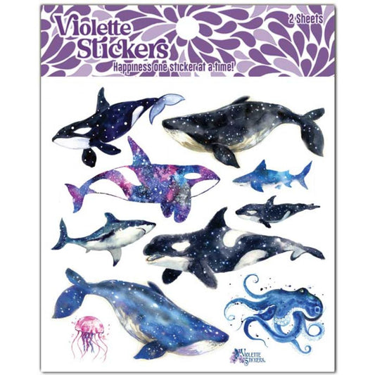 Whale Stickers - Sea Life - 2 Sticker Sheets - New in Packaging - Stationary