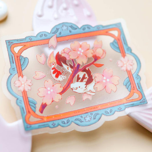Friendship Blooms Sticker - Sea Dragon & Shrimp - Waterproof Vinyl - Transparent