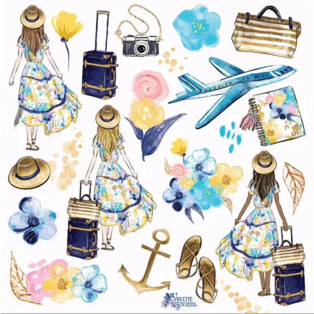 Vacation Stickers - 2 sheets - New in Packaging - Stationary