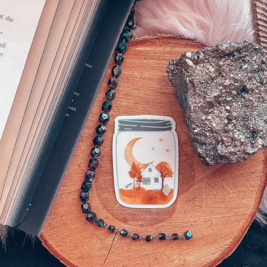 Spooky Vibes Sticker - Ghost Fall Landscape - Vinyl