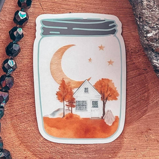 Spooky Vibes Sticker - Ghost Fall Landscape - Vinyl
