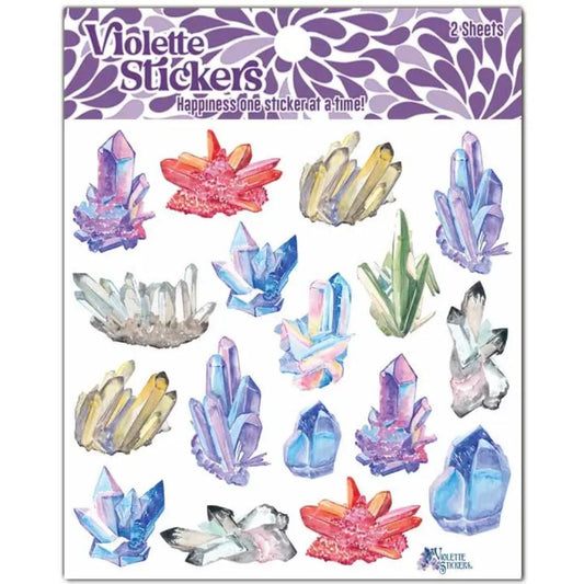 Pastel Crystal Stickers - 2 Sticker Sheets - New in Packaging - Stationary