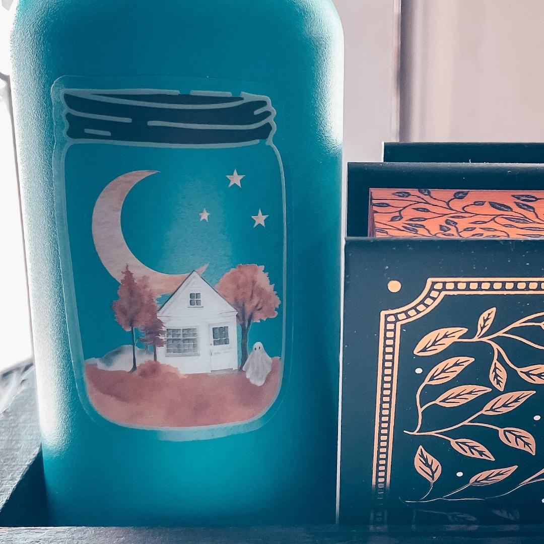 Spooky Vibes Sticker - Ghost Fall Landscape - Vinyl