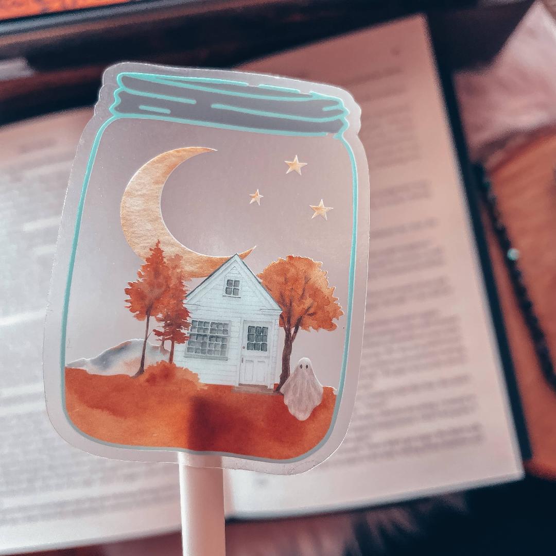 Spooky Vibes Sticker - Ghost Fall Landscape - Vinyl