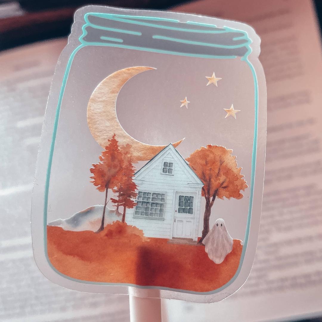 Spooky Vibes Sticker - Ghost Fall Landscape - Vinyl