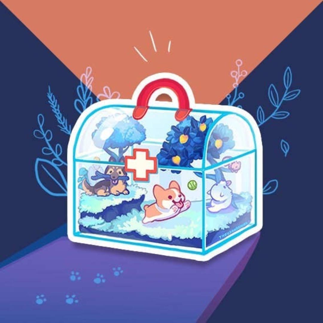 First Woof Kit Sticker- Dogs - Transparent Waterproof Vinyl