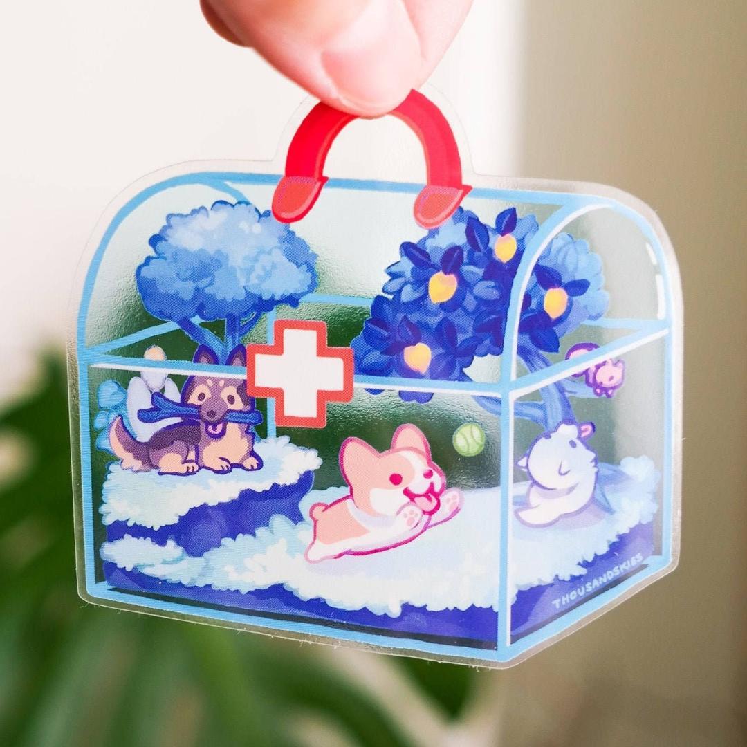 First Woof Kit Sticker- Dogs - Transparent Waterproof Vinyl