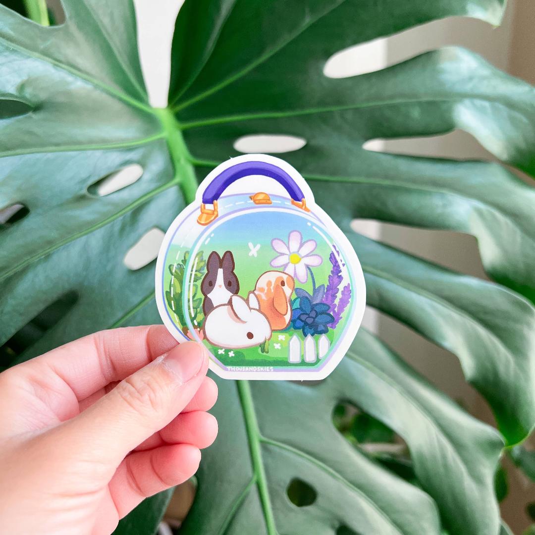 First Meadow Kit Sticker - Rabbits & Bunnies - Transparent Waterproof Vinyl