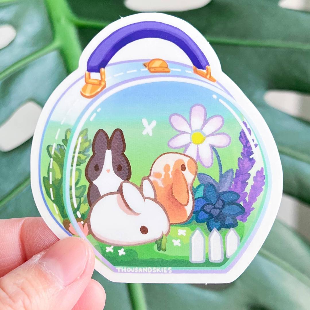 First Meadow Kit Sticker - Rabbits & Bunnies - Transparent Waterproof Vinyl