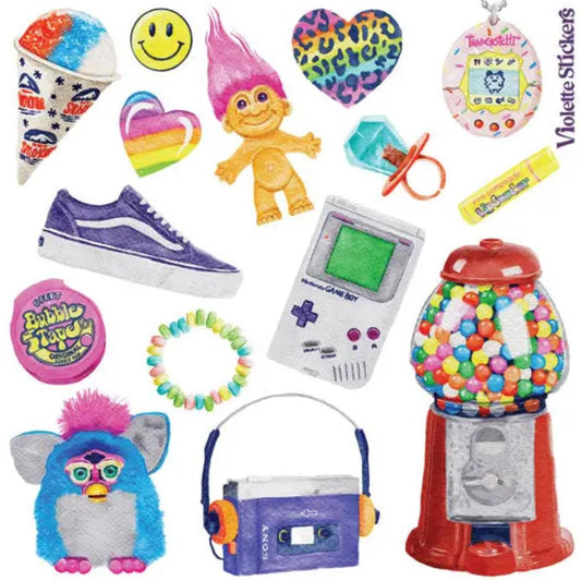 90s Nostalgia Stickers - 1 Sticker Sheet - Stationary - Scrapbook