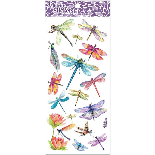 Dragonfly Stickers - 2 Sticker Sheets for Stationary, Scrapbooking, & More