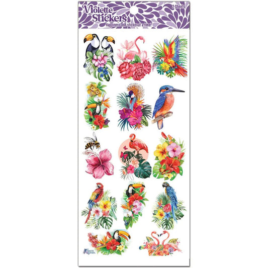 Hawaiian Bird Stickers - 2 Sticker Sheets for Stationary, Scrapbooking, & More