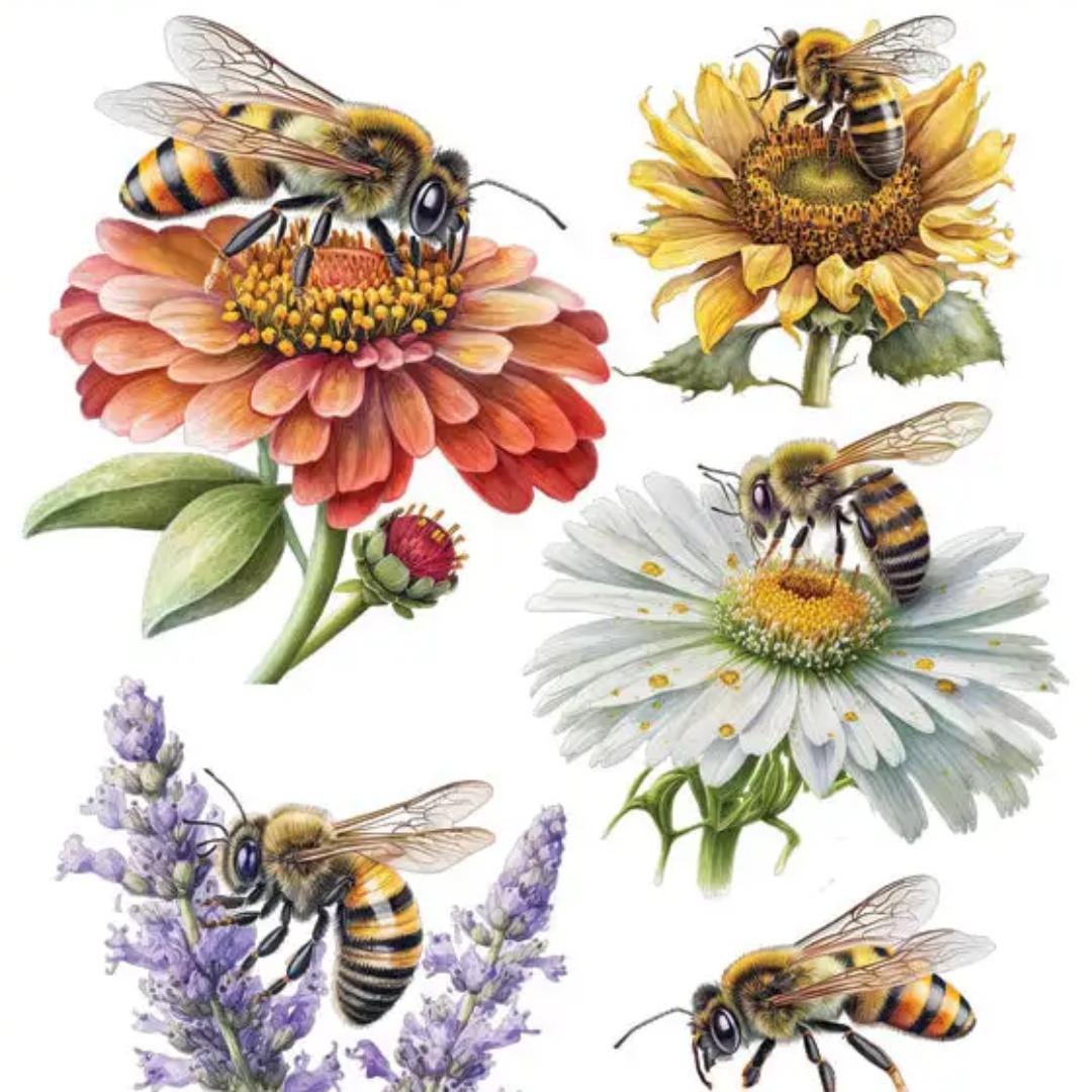 Bee Garden Stickers - 2 Sticker Sheets for Scrapbooking, Stationary, & More