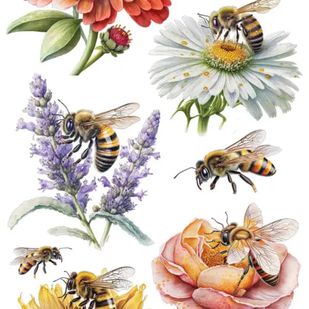 Bee Garden Stickers - 2 Sticker Sheets for Scrapbooking, Stationary, & More
